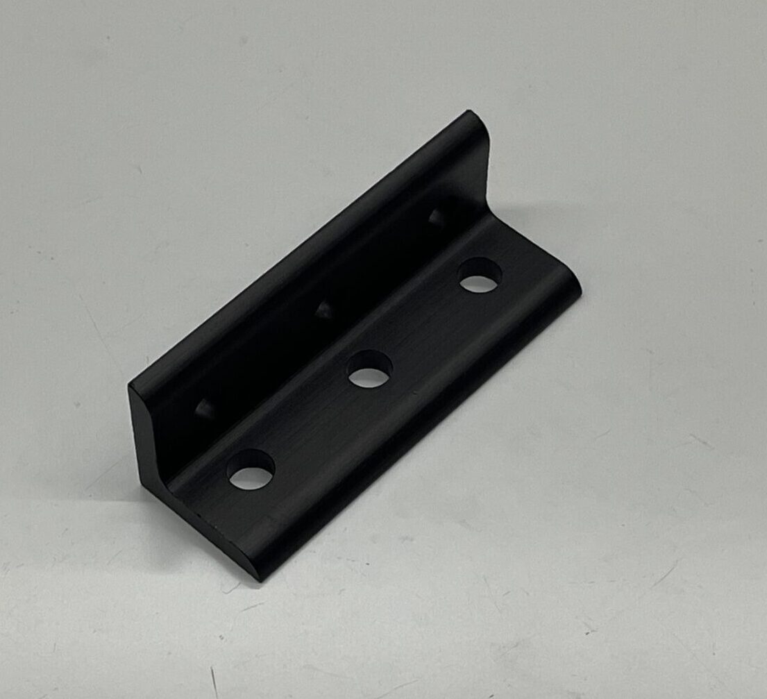 10CB4112-BLACK - 10 Series 6 Hole Inside Corner Bracket - Black anodized