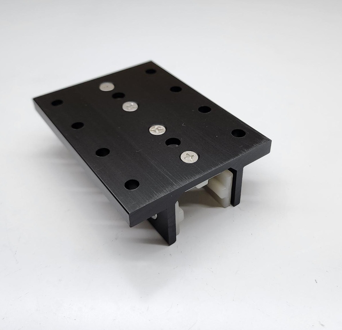 10 Series 3 Slot Mount - Double Flange Long Standard Linear Bearing for 1" wide extrusions with brake holes - black anodized