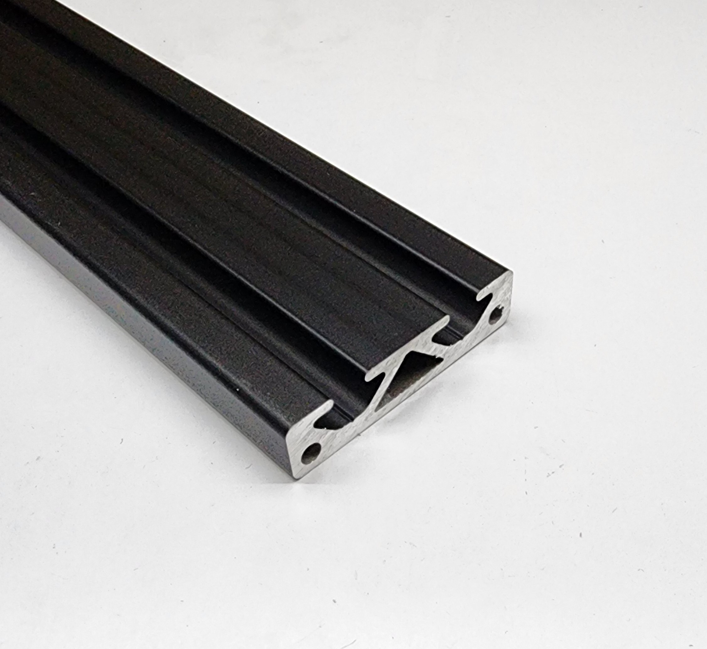 EX-2050 - 2" x 0.5" BLACK Smooth T-Slotted Aluminum Extrusion